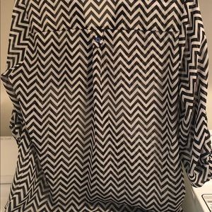 Quarter Sleeve Chevron Blouse